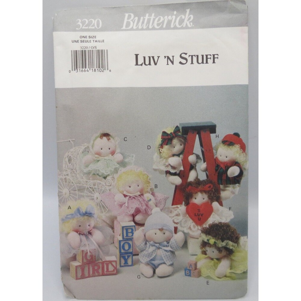 Butterick 3220 Luv 'N Stuff Angel Babies Dolls One Size 7" 90s Vintage Toy